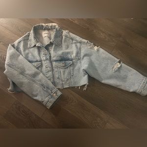 Oversized Cropped Denim Jacket